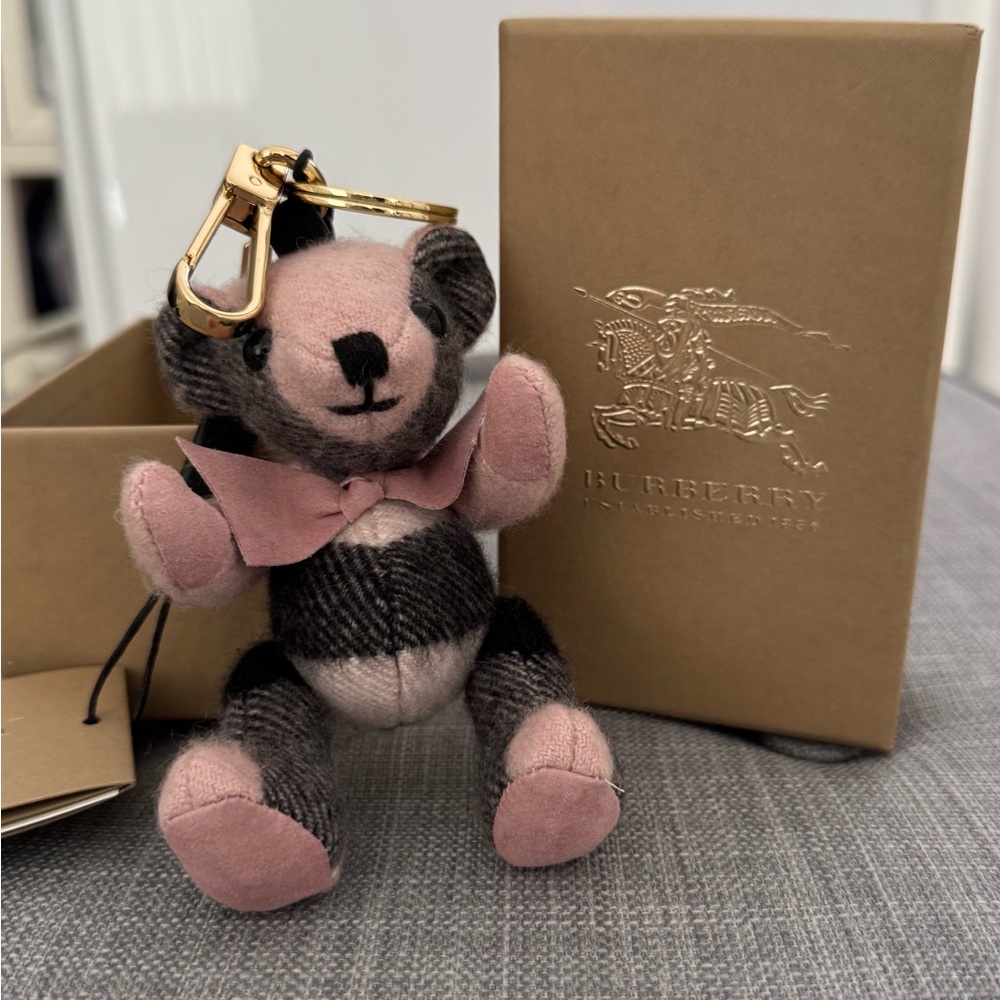 Burberry Thomas Bear Charm in Ash Rose, new in box
